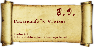 Babincsák Vivien névjegykártya